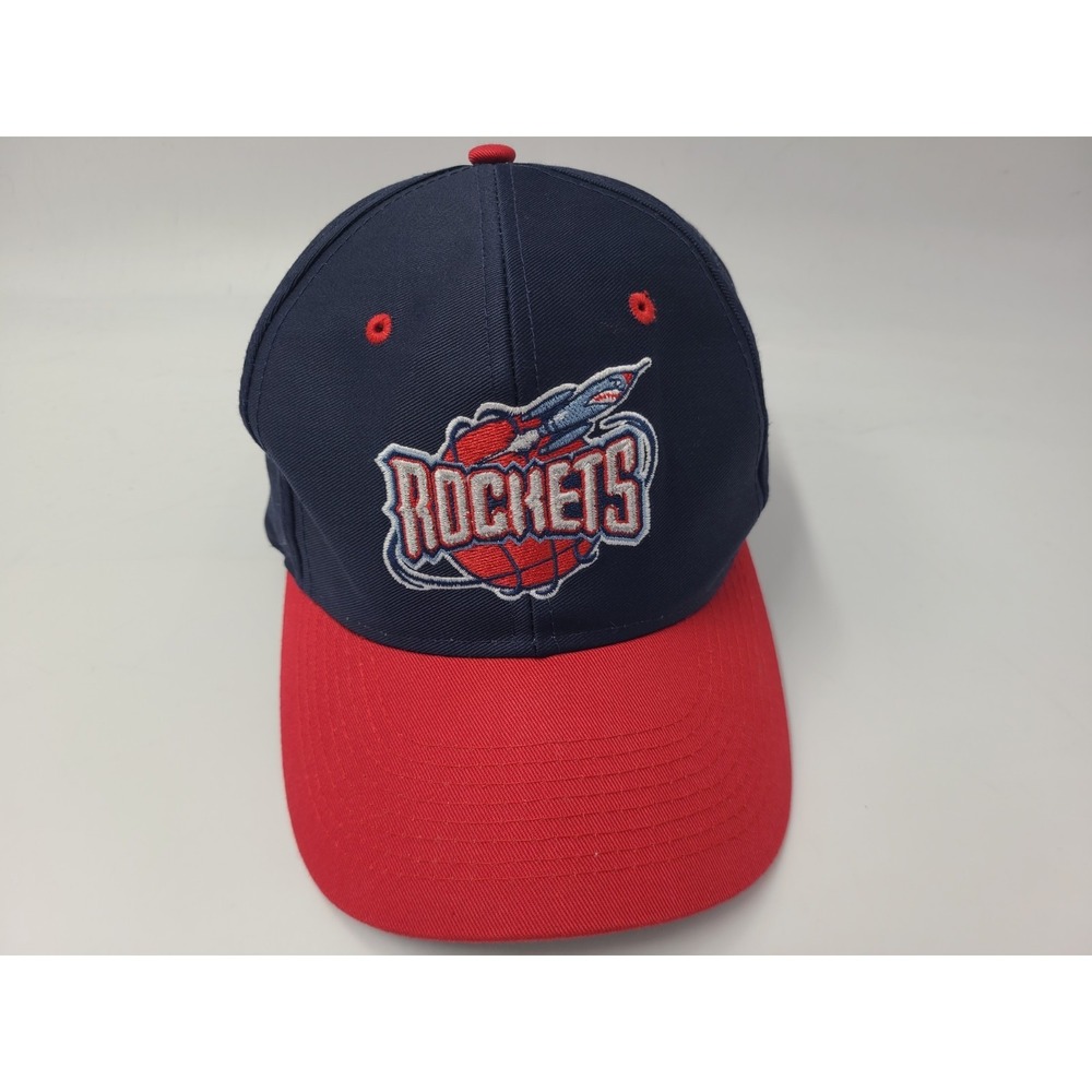 Vintage Houston Rockets Logo Athletic Snapback Hat Cap NBA Basketball Blue Red